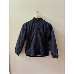 Gap Kids Rain Jacket Size Large Navy Hooded Lightweight Windbreaker